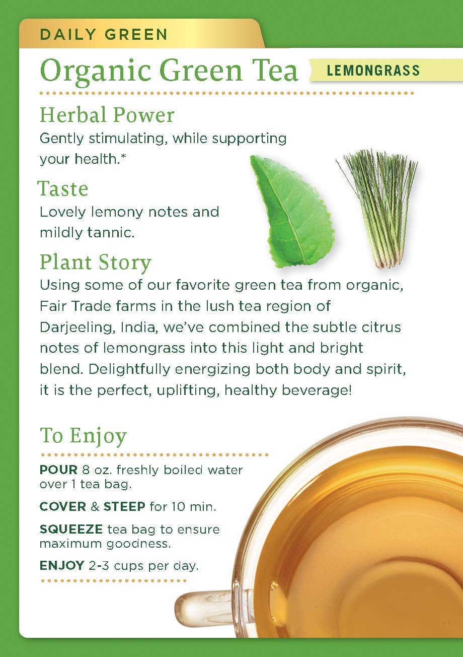 Traditional Medicinals Organic Green Tea Lemongrass Herbal Tea, Health Support, (Pack of 2) - 32 Tea Bags Total - Image 3