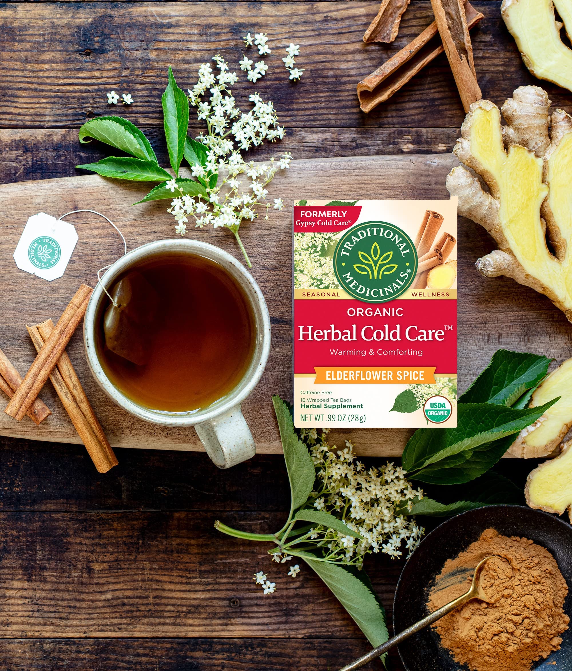Traditional Medicinals Organic Herbal Cold Care Elderflower Spice Herbal Tea, Warm & Comforting Seasonal Wellness, (Pack of 1) - 16 Tea Bags - Image 7