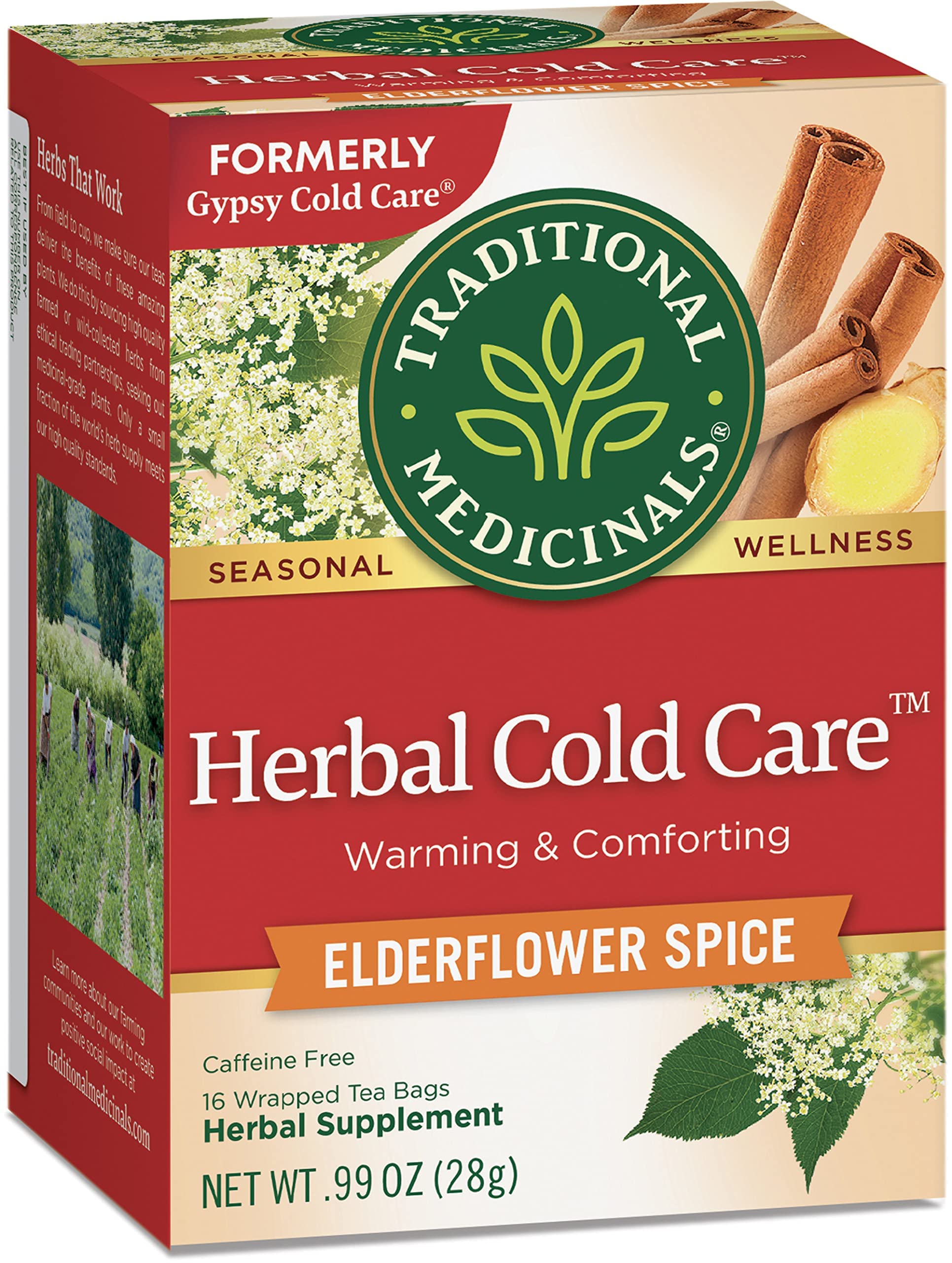 Traditional Medicinals Organic Herbal Cold Care Elderflower Spice Herbal Tea, Warm & Comforting Seasonal Wellness, (Pack of 1) - 16 Tea Bags - Image 8
