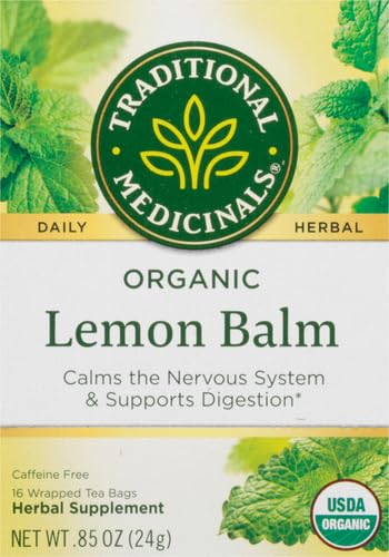 Traditional Medicinals Organic, Lemon Balm - Supports Stress Relief & Digestive Health - Kosher, Non-GMO, Caffeine-Free, Compostable - 16 Tea Bags - Image 3
