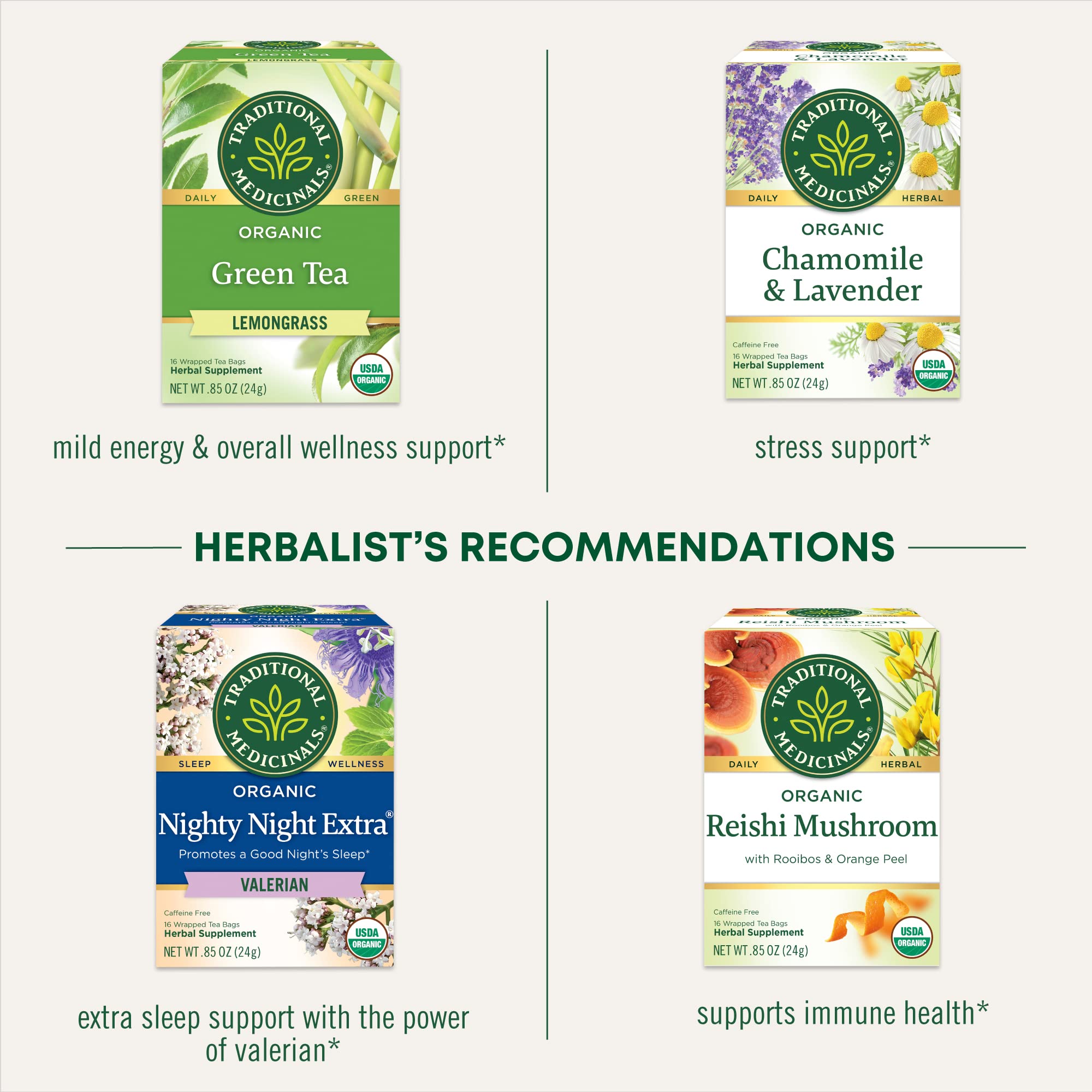 Traditional Medicinals Tea, Organic Cup of Calm, Calming & Relaxing with Chamomile Mint, Kosher, Non-GMO, Caffeine-Free, Compostable - 96 Tea Bags (6 Pack) - Image 7