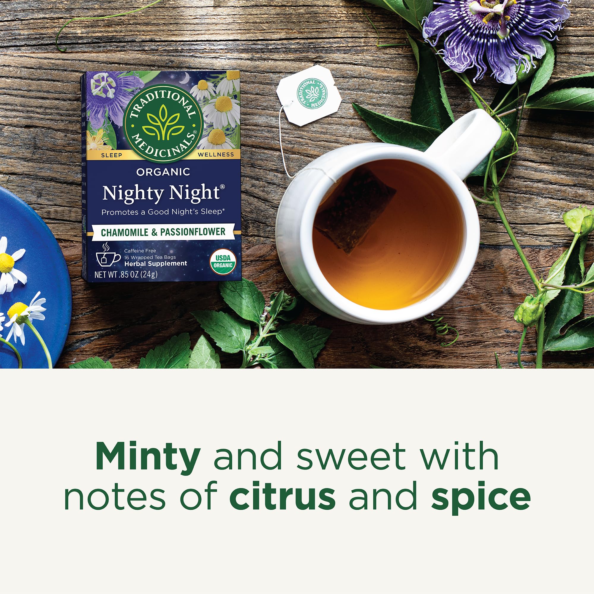 Traditional Medicinals Tea, Organic Nighty Night, Relax & Get a Good Night's Sleep, Includes Spearmint 96 Tea Bags (6 Pack) - Image 4