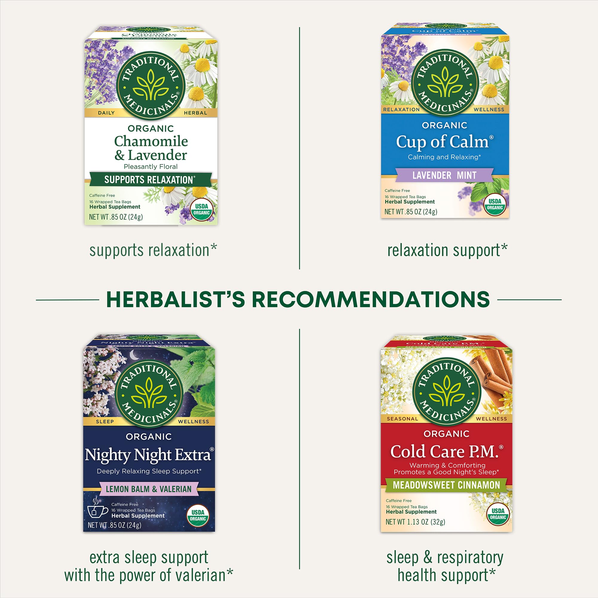 Traditional Medicinals Tea, Organic Nighty Night, Relax & Get a Good Night's Sleep, Includes Spearmint 96 Tea Bags (6 Pack) - Image 7